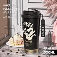 ราคา แก้วสแตนเลส รุ่นใหม่ แก้วกาแฟ 316 เก็บอุณหภูมิ นาน 6 ชม แก้วเก็บอุณหภูมิ มีฝาปิด ป้องกันการรั่วซึม ซีลซิลิโคน แก้วcoffee cup 500ml (22593093963)