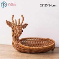 ราคา CDATA Valink ถาดชามใส่ผลไม้จักสานหวายตะกร้าผลไม้น่ารักตะกร้าขนมผักรูปสัตว์แปลกใหม่ (18427519882)