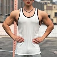 ราคา เสื้อกล้ามลายทางสำหรับผู้ชายเสื้อกล้ามเล่นกีฬาออกกำลังกายกล้ามยืดได้เสื้อระบายอากาศแขนกุดลำลองไซส์ใหญ่พิเศษ S 3XL (22032125859)