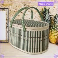 ราคา ตะกร้าไม้ไผ่สานมูนตะกร้าห่อของขวัญสานมือสำหรับผลไม้ของว่างขนมไหว้พระจันทร์ (22199460894)