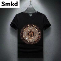 ราคา เสื้อยืดผู้ชายแขนสั้นปักเพชรใหม่สำหรับฤดูร้อน2023เสื้อยืดผ้าไหมแขนสั้นของผู้ชายเสื้อแขนสั้นติดเพชรส่องแสง (19479766976)