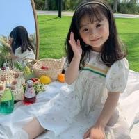 ราคา เดรสเด็กแขนจั้มสีขาว พิมพ์ลายดอกไม้สีเขียว Aliyah Dress (19473277697)