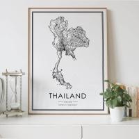 ราคา โปสเตอร์ภาพวาดผ้าใบสไตล์นอร์ดิกรูปภาพตกแต่งผนังสำหรับตกแต่งบ้านประเทศไทยแผนที่ถนนประเทศภาพพิมพ์ติดผนังตกแต่งห้อง1023 (10640462888)