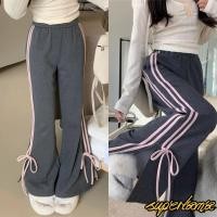 ราคา กางเกงขายาวผู้หญิง กางเกงลำลอง แต่งแถบด้านข้าง ผ้านิ่มไม่ร้อน มีกระเป๋าข้าง 190173 (22505273034)