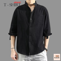 ราคา NeoHome เสื้อเชิ้ตผ้าลินิน สีพื้น แขนยาว3 4 ทรงหลวม ระบายอากาศได้ดี เสื้อเชิ้ตคอจีน เเขน3ส่วน (22369654601)