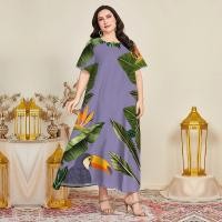 ราคา ใบไม้สีเขียวบวกขนาดเสื้อผ้าสำหรับผู้หญิงชุดลำลองชุดฮาวาย Maxi ผู้หญิง S 5XL (21876861806)