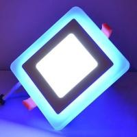 ราคา โคมดาวน์ไลท์ LED Panel Light Skyblue หน้ากลม 2 สีในหนึ่งเดียว 6 3w 9W Bule white โคมไฟในบ้านสำนักงานร้านอาหาร (19452984725)