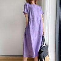 ราคา IEF ชุดเดรสแขนขนาดใหญ่สั้นใหม่ลดอายุลำลองหลวมสไตล์วรรณกรรม ชุดเดรสสีฟ้าสำหรับคุณแม่ ชุดวันแม่สีฟ้า ชุดวันแม่ ชุดผ้าไทยสีฟ้า (21699787849)