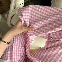 ราคา DUOHANZI กางเกงขายาวลายสก็อตสีชมพูสำหรับผู้หญิง2024เนื้อบางฝ้ายลินินทรงเอวสูงแบบตรงใหม่เนื้อผ้าไอซ์ซิลค์กางเกงผู้ชายขาสามส่วน (22312076494)