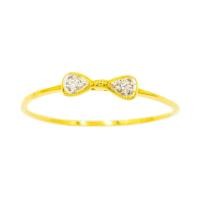 ราคา Happy Jewelry แหวนเพชรของแท้ โบว์บางมินิมอล เพชรแท้เกสร ทองแท้ 9k 37 5 ME755 (22049669486)