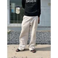 ราคา กางเกงสีขาวครีมกากี กระบอกเล็ก กางเกงทรงช่างสีขาวกากีครีม (22508490096)