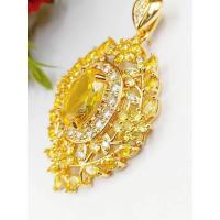 ราคา C24 จี้ใบมะกอกบุษราคัม จี้เพรชแฟชั้น จี้ใส่สร้อย จี้สวยๆ งานฝังเพชร ใส่ติดตัว (20874028042)