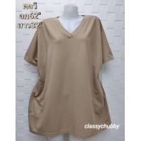 ราคา เสื้อคนอ้วน คอกลมอก60 ยืด68 น้ำหนัก90 120ก กใส่ ผ้ามูนเวฟ เสื้อยืดคอกลมไซส์ใหญ่บิ๊กไซส์ (2626396087)