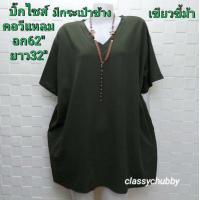 ราคา เสื้อคนอ้วน คอกลมอก60 ยืด68 น้ำหนัก90 120ก กใส่ ผ้ามูนเวฟ เสื้อยืดคอกลมไซส์ใหญ่บิ๊กไซส์ (13642397087)