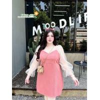 ราคา เดรสออกงาน แขนมุ้งจุด ไซส์ใหญ่ อก48 56 สำหรับสาวอวบอ้วน (21743752941)