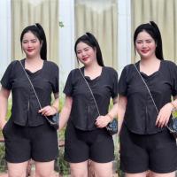 ราคา ชุดเซ็ตสาวอวบ เสื้อ กางเกงขาสั้น ผ้าท๊อฟฟี่ ใส่สบายมาก (22131897019)