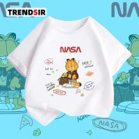 ราคา TrendSir พร้อมส่ง short sleevest t shirt cotton GARFIELD NASA100 Cotton 6สี 100 140 หลวม (21834354646)