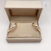 ราคา ต่างหูห่วงขนาดกลางรูปหัวใจประดับเพชรสลับทอง ขนาดห่วง 2 5cm (22550941499)