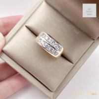 ราคา แหวนเพชรแถวสองแถวฝังสอดเพชรสิบเม็ดเรียบหรูดูดี ใส่ได้ทั้งหญิงชาย ขนาดฟรีไซต์ (21534946375)