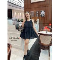 ราคา มินิเดรสสาวอวบ แต่งระบายชั้นๆ กระโปรงสวิงรอบตัว แขนกุดหวานมาก สาวพลัสไซส์ก็สวยได้ (22356045116)