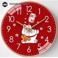 ราคา นาฬิกาแขวนผนัง นาฬิกาเลขชัด12นิ้ว นาฬิกาติดผนังลายแมวให้โชค ทรงกลม เข็มเดินเรียบ เสียงเงียบ ประหยัดถ่าน (21921947073)