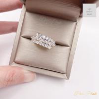 ราคา แหวนเพชรแถวสามแถวปลายดีไซน์สวย ขนาดฟรีไซต์ (21978299867)