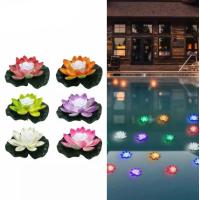 ราคา สีสันสดใส LED ไฟดอกบัวกันน้ำแบบลอยน้ำได้โคมไฟดอกไม้ประดิษฐ์ทรงดอกบัวในบ่อน้ำดอกบัวใบบัวไฟตกแต่งเทศกาลโคมไฟน้ำ (16639162446)