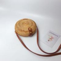 ราคา กระเป๋าสานไม้ไผ่หวายเวียดนามกระเป๋าสะพายไหล่สะพายข้างกระเป๋าผู้หญิงกระเป๋าทรงกลมใบเล็กสไตล์วินเทจลำลองสำหรับท่องเที่ยววันหยุดแมทช์ง่าย (17671100624)