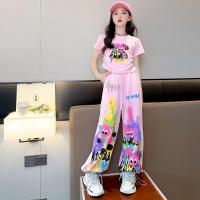 ราคา ชุดเด็ก ชุดเซ็ทเด็ก ผญ ชุดกางเกงขายาวแขนสั้นสีชมพู (22519234906)