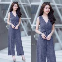 ราคา จั้มสูทแขนกุดไขว้หน้า สายผูกเอว NL11214 (1362378717)