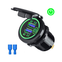 ราคา KEBETEME QC3 0ที่ชาร์จแบตในรถพอร์ต PD USB Type C คู่12V 24V 115W ชาร์จเร็วสำหรับรถยนต์ Moto (22477269744)