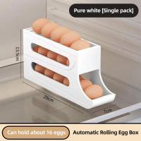 ราคา ชั้นกล่องเก็บของไข่สไลด์ตู้เย็นประตูด้านข้างกล่องไข่หมุนไข่อัตโนมัติสามชั้นเก็บของ (22373670613)
