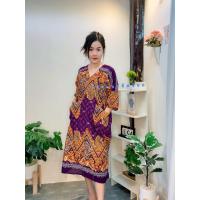 ราคา ชุดเดรสคอวี ลายไทย ผ้าสปัน แมมเบิร์ต (21782626677)