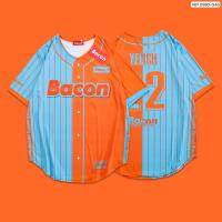 ราคา ส่งจากไทย เสื้อกีฬา Oversize เบสบอล BACON (22460357337)
