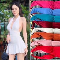 ราคา DLM ชุดพีอาร์ผ้าity เดรสสายเดี่ยว เสริมฟองน้ำ (22303146202)
