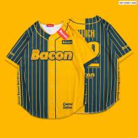 ราคา ส่งจากไทย เสื้อกีฬา Oversize เบสบอล BACON (22460357336)