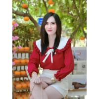 ราคา เสื้อคอบัว สีพาลเทล ผูกโบว์น่ารักๆ (21679201473)