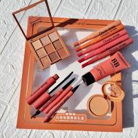 ราคา 250 เซตเซตแต่งหน้า Heng Fang โทนส้มอิฐ สุดคุ้ม แพคเกจดีย์ สีสวยมาก คล้าย 3CE เลยน้าาา ได้ยกกล่อง 11 ชิ้น (21895055964)