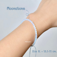 ราคา กำไลหินแท้ MOONSTONE มูนสโตน กำไลหินสายมูมินิมอล หินกลม 2 3 mm (16232792167)