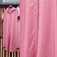 ราคา Dress shirt ชุดเดรสยาว แขนสั้น ผ้าไหมอิตาลี สีพื้น สีสันสดใส (22287119795)