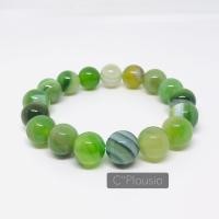 ราคา กำไลหินนำโชค อาเกต สีเขียวอ่อน จินตนาการความคิดสร้างสรรค์ สร้อยข้อมือหินแท้ Agate (21088030506)