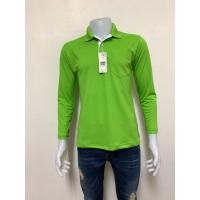 ราคา Jamsmo เสื้อโปโลแขนยาวสีเขียว เนื้อผ้าโปโลแขนยาวชาย เสื้อแขนยาวหญิง คอปกโปโล (5966326589)