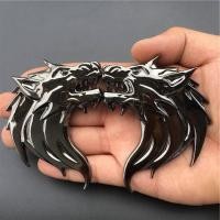 ราคา 2ชิ้น คู่ ซ้าย ขวา 3Dหัวหมาป่าโลหะAutoรถจักรยานยนต์รถโลโก้สติ๊กเกอร์Emblemแต่งรถ (22515941623)