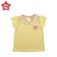 ราคา Mixme เสื้อยืดคอกลม ปกคอบัว กระดุมคอหลัง งานปัก แขนสั้น เนื้อผ้า ซีวีซีเจอร์ซี่ มีความยืด เนื้อนิ่ม ใส่สบาย2300 01 (20670546050)