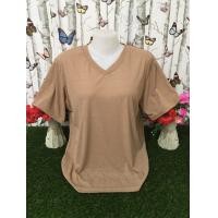 ราคา เสื้อยืดแฟชั่น เสื้อผ้าสาวอวบ เสื้อยืดผ้าสลาฟ เนื้อบางเบาใส่สบาย เสื้อยืดคอวี สีพื้นรุ่น11 (21875503756)