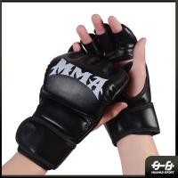 ราคา นวมชกมวย ฟรีไซส์ นวมชกมวยครึ่งนิ้ว สีดำ สีแดง นวมชกมวย นวมชกมวย MMA 1 คู่ วัสดุ PU (22412413439)