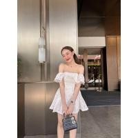 ราคา Ppickme เดรสสั้นแต่งระบายอก2ชั้นแทรกผสมผ้าแก้ว ซิปหลัง สายเดี่ยวร้อยเเละผูกโบว์เอง (21389972423)