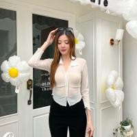 ราคา พร้อมส่ง เสื้อผ้าซีทรูแขนยาวผ่าหน้า ช13 A3053 (21787913063)