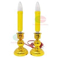 ราคา ชุดเชิงเทียน ไฟฟ้า พร้อมหลอดไฟเทียน 2แท่ง สีแดงสีเหลือง แบบเสียบปลั๊ก เชิงเทียนไฟฟ้าไว้พระ ศาลเจ้า (21374385678)