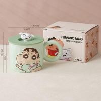 ราคา DIEYUFAN Cupcup พรีเมี่ยมถ้วยเซรามิกที่มีฝาปิดซิลิโคน รูปเหมือนชินจังบอยปากกา (22039412836)